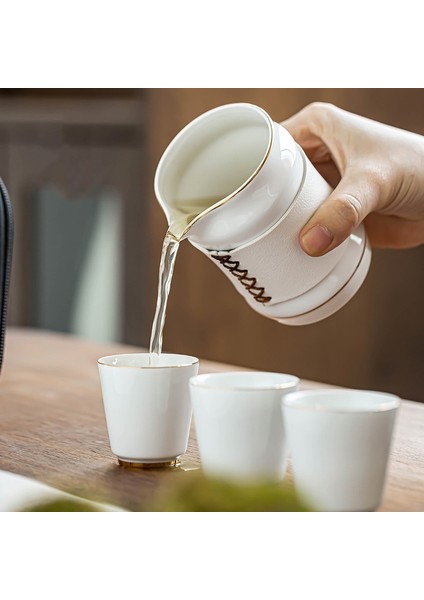 Lüks Sürahi Depolama Çay Seti Jingdezhen Porselen Altın Taşınabilir Çay Seti Bağbozumu Croçcy Seyahat Yemek Bar Tazas Teaware