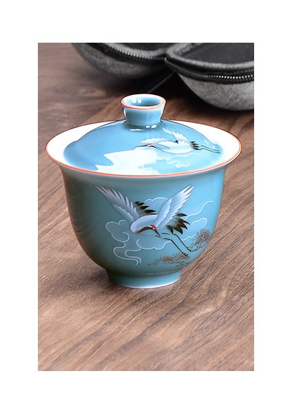 Taşınabilir Seyahat Ev Ofis Gaiwan Kupalar Seramik Çanta Kemik ile Çin Çaydanlık Set Ikrandalı Çay Setleri Arkadaşlar Teaware Hediye | Teaware Takımları