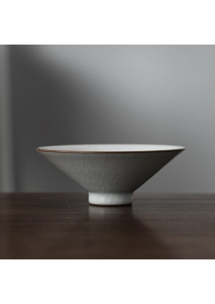 Tek Porselen Çay Bardağı Antik Çin Kungfu Sürdürülebilir Çay Fincanı Porselen Ru Fırın Taza Porcelana Mutfak Yemek Barı 5050SX | Teacups