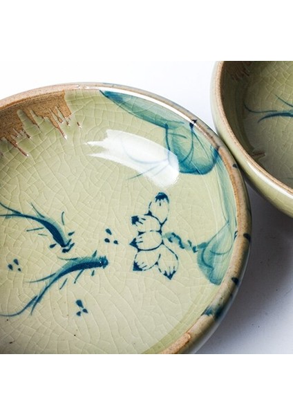 1 Adet Jingdezhen Seramik El Boyalı Mürekkep Boyama Underglaze Renk Butik Çay Bardağı Kung Fu Çay Seti Master Fincan El Yapımı | Teaware Setleri
