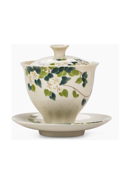 Jingdezhen Seramik Kapak Kase Beyaz Porselen Kapak Kase El Boyalı Çay Bardağı Çay Bowl Kung Fu Çay Seti | Çay Tureen