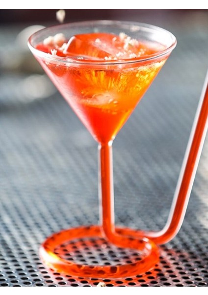 Yaratıcı Döner Martini Cam Cam Spiral Vampir Cam Uzun Kuyruk Kokteyl Cam Moleküler Şarap Cam Saman Bardağı | Şeffaf