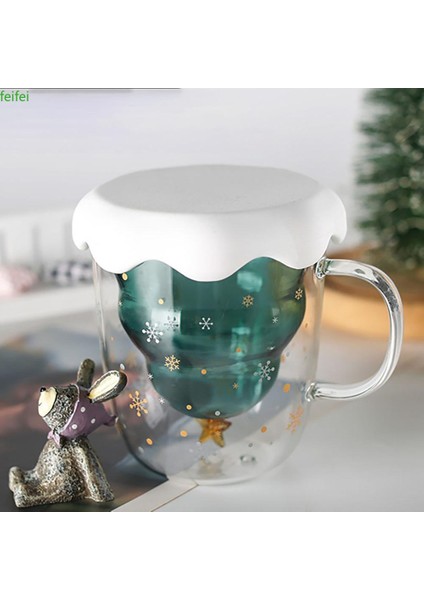Yaratıcı Çift Katmanlı Cam Noel Ağacı Yıldız Su Kupası Yüksek Sıcaklık Kupa Cam Noel Ağacı Yıldız Kupası 300ML Fdh | Bira Steins fiyatları