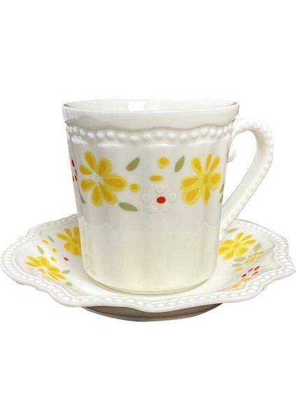 Zarif Öğleden Sonra Çay Bardağı Modern Yaratıcı Çiçek Seramik İngilizce Çay Bardağı Seti Benzersiz Nordic Tazas De Cafe Mutfak Ürünü BS50CC | Kahve Kupası Setleri