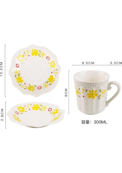 Zarif Öğleden Sonra Çay Bardağı Modern Yaratıcı Çiçek Seramik İngilizce Çay Bardağı Seti Benzersiz Nordic Tazas De Cafe Mutfak Ürünü BS50CC | Kahve Kupası Setleri fırsatları