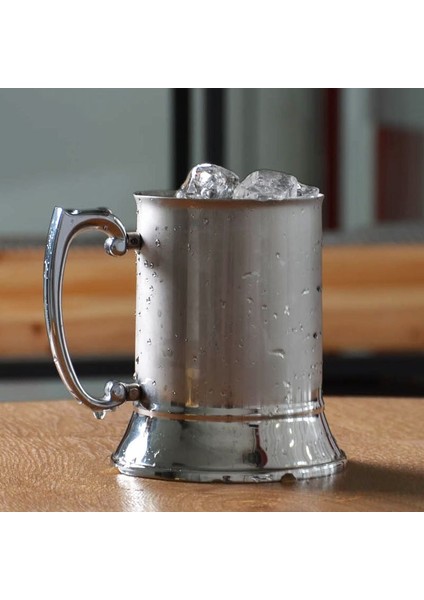 500 ml Tankard Stein Çift Duvar Paslanmaz Çelik Bira Kupa Kokteyl Kahvaltı Süt Kupalar El Handgrip ile Kahve Fincanı Bar Araçları