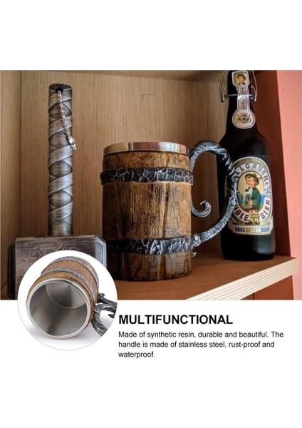 1 Adet Ahşap Kupa Kullanımlık Reçine Kupa Yenilik Oak Bira Steins | Kupalar