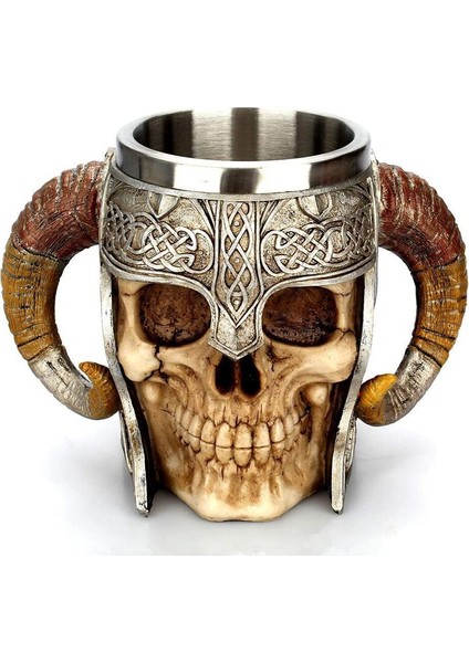 Paslanmaz Çelik Kafatası Kupa Viking Kupası Iskelet Reçine Bira Stein Tankard Kahve Kupa Çay Kupası Cadılar Bayramı Bar Drinkware Hediye | Kupalar