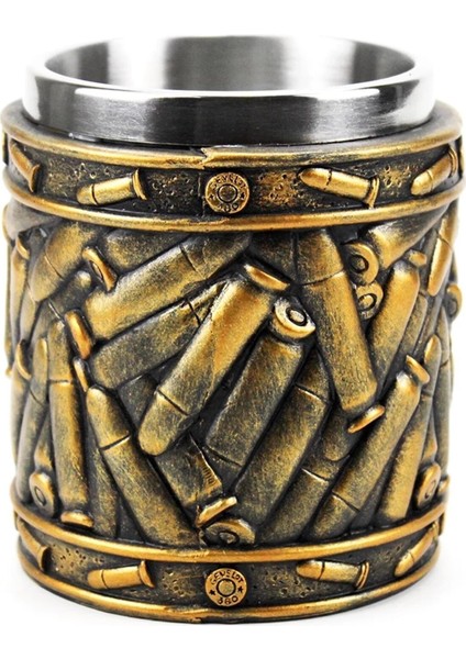 Savaş Temalı Bira Kupa Kolu ile Yaratıcı Revolver Tankard Kupası Vintage Bar Aksesuarları Içecekler Ev Partisi 450 ml Cam | Bira Steins