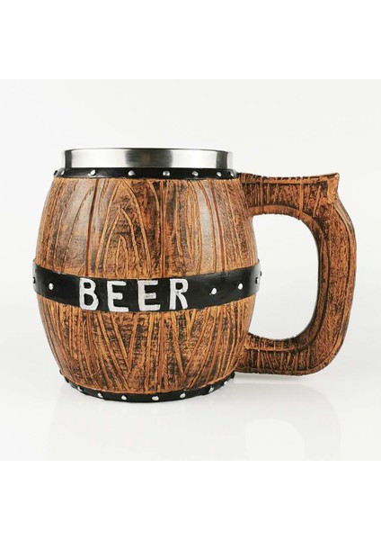 Reçine Kalıp Meşe Ahşap Bira Kupa ile 20 Oz Paslanmaz Çelik Iç Tank Kupası Tankard Bira Stein En Iyi Brathday Hediye 600ML | Kupalar