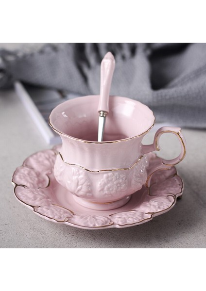 Avrupa Tarzı Kahve Fincanı Seramik Lüks Ofis Yaratıcı Öğleden Sonra Çay Türk Kahve Kupaları Seyahat Tazas De Cafe Drinkware 50 | Teacup tabak Setleri (Yurt Dışından)
