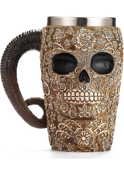 Çift Duvar Kahve Kupa Dantel Aracı Kafatası Bira Stein Tankard Kahve Fincanı Kupa Kahve Fincanı Kupa 17OZ Benzersiz Cadılar Bayramı Hediye | Kupalar