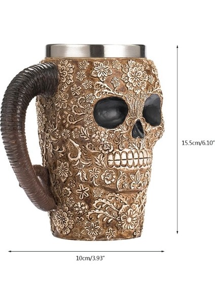 Çift Duvar Kahve Kupa Dantel Aracı Kafatası Bira Stein Tankard Kahve Fincanı Kupa Kahve Fincanı Kupa 17OZ Benzersiz Cadılar Bayramı Hediye | Kupalar fırsatları
