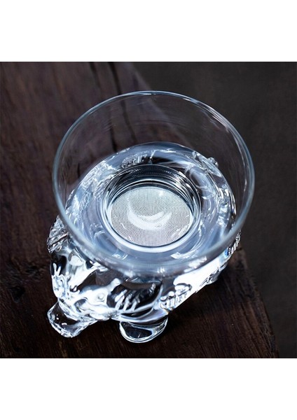 Cam Çay Süzgeci El Yapımı Çay Filtresi Çay Töreni Dekorasyon El Sanatları Kahve Süt Filtresi Teaware Çay Süzgeçleri Hediye (Şeffaf)