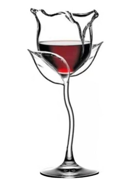 Gül Şekli Kırmızı Şarap Kadeh Şarap Kokteyl Gözlükleri Gül Çiçek Şekli Şarap Cam Parti Barware Drinkware | Şarap Kadehleri(Yurt Dışından)