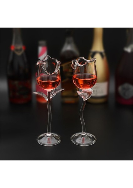 Gül Şekli Kırmızı Şarap Kadeh Şarap Kokteyl Gözlükleri Gül Çiçek Şekli Şarap Cam Parti Barware Drinkware | Şarap Kadehleri(Yurt Dışından)