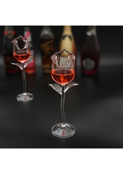 Gül Şekli Kırmızı Şarap Kadeh Şarap Kokteyl Gözlükleri Gül Çiçek Şekli Şarap Cam Parti Barware Drinkware | Şarap Kadehleri(Yurt Dışından)