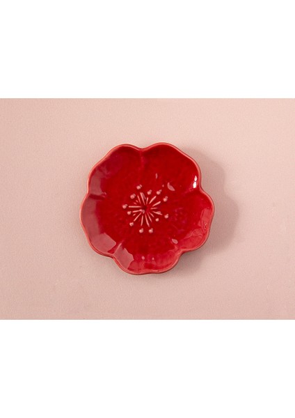 Bellflower Seramik Çerezlik 9 cm Kırmızı
