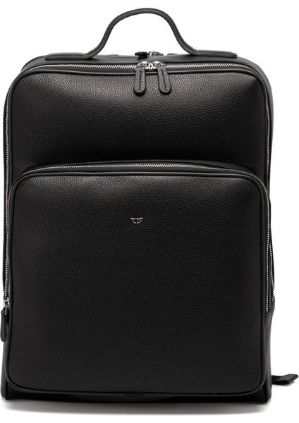 Siyah Deri Unisex Sırt Çantası 21454A41