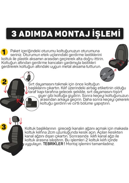 Oto Pandami Ford Fiesta 5 2001-2008 Uyumlu 1+1 Taba Tay Tüyü Koltuk Kılıfı TT250