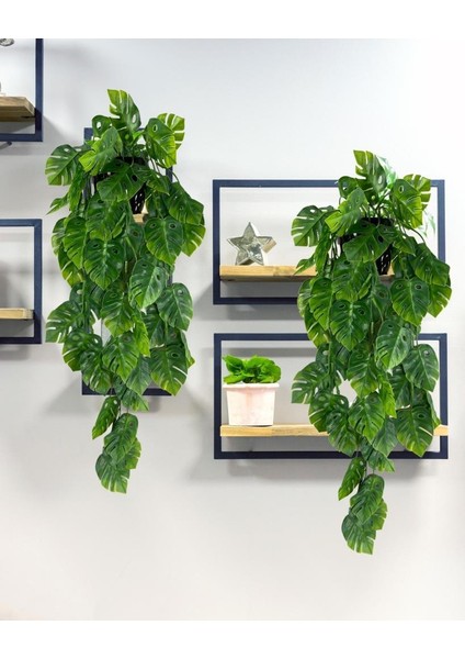 Yapay Çiçek Saksıda Sarkan Monstera Deve Tabanı Yapay Sarmaşık Pastel 60CM