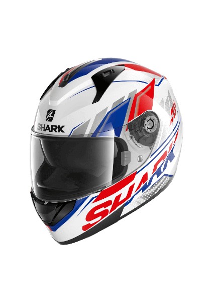Ridill 1.2 Phaz Kapalı Kask | Beyaz/kırmızı/mavi