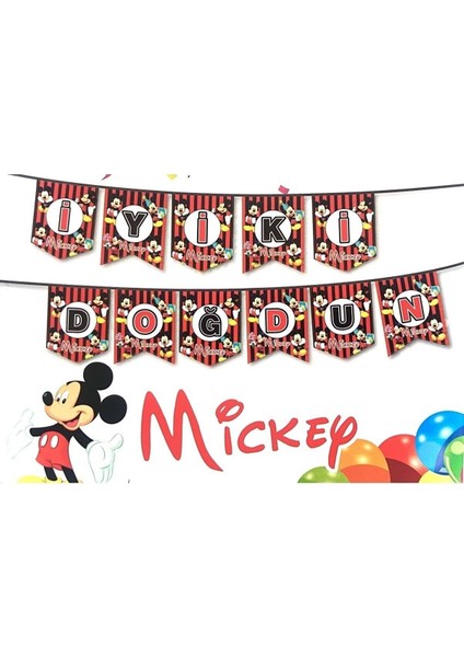 Mickey Mouse Konsept Iyiki Doğdun Yazısı Banner