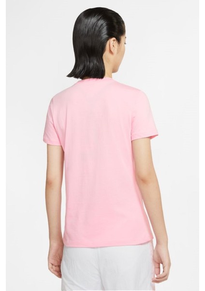 Sportswear Bandana Printed Short-Sleeve Top Pembe Tişört