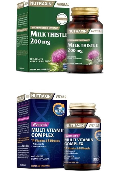 Milk Thistle 60 Tablet + Multivitamin ve Mineral Complex Kadın 60 Tablet