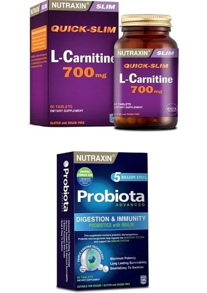 Quick Slim L-Carnitine 700 Mg 60 Tablet + Probiota 60 Tablet