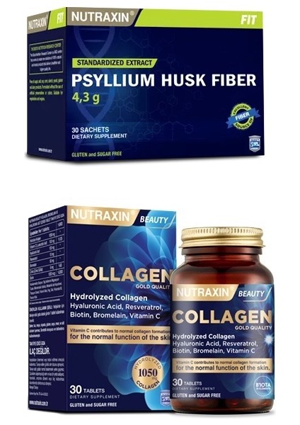 Psyllium Husk Fiber 30 Saşe + Hidrolize 30 Tablet