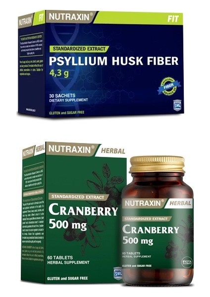 Psyllium Husk Fiber 30 Saşe + Cranberry 500 Mg 60 Tablet