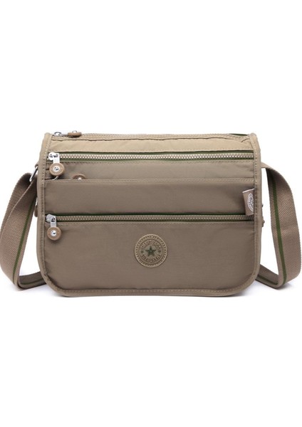 Krinkıl Kumaş Postacı Çantası BC 1128 - Açık Kahve