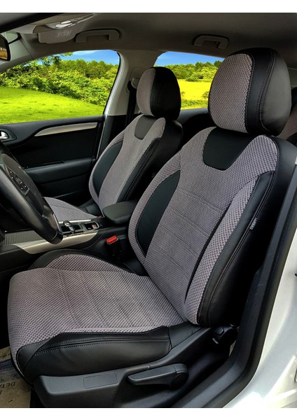 Citroen C4 Özel Dikim Desenli Nubuk Koltuk Kılıfı