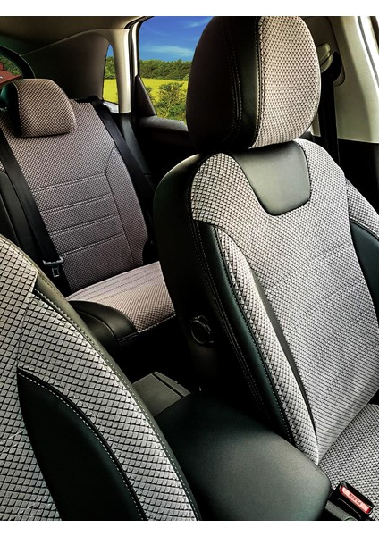 Citroen C4 Özel Dikim Desenli Nubuk Koltuk Kılıfı modelleri