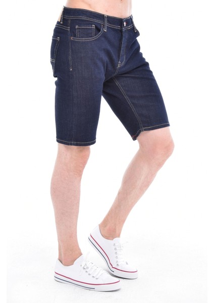 Cedy Denım Erkek Izmir Mavi Kot Şort Slim Fit Jean Şort C342