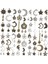 76PCS Antik Büyük Yıldız ve Ay Charms Coidants Bookmark 25MM Takı El Sanatları (Yurt Dışından) 3