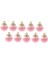 10 Adet Kristal Cam Top Takılar Parlak Rhinestone Takı Kolye Pembe (Yurt Dışından) 5