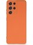 Samsung Galaxy S21 Ultra Kılıf Lansman Içi Kadife Nano Silikon - Turuncu 1
