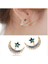 Kristal Rhinestone Ay ve Yıldız Asılı Sonra Dangle Küpe Kadın Için (Yurt Dışından) 2