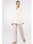3366 Kadın Büyük Beden Uzun Kollu Pijama Takım-Pembe 2