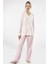 3366 Kadın Büyük Beden Uzun Kollu Pijama Takım-Pembe 3