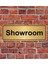 Altın Renk 10 x 20 cm Showroom Yazılı Metal Yönlendirme Levhası 1