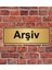 Altın Renk 10 x 20 cm Arşiv Yazılı Metal Yönlendirme Levhası 1