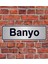 Gümüş Renk 10 x 20 cm Banyo Yazılı Metal Yönlendirme Levhası 1