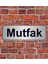 Gümüş Renk 10 x 20 cm Mutfak Yazılı Metal Yönlendirme Levhası 1