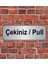Gümüş Renk 10 x 20 cm Çekiniz Pull Yazılı Metal Yönlendirme Levhası 1