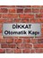 Gümüş Renk 10 x 20 cm Dikkat Otomati Kapı Yazılı Metal Yönlendirme Levhası 1
