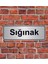 Gümüş Renk 10 x 20 cm Sığınak Yazılı Metal Yönlendirme Levhası 1