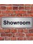 Gümüş Renk 10 x 20 cm Showroom Yazılı Metal Yönlendirme Levhası 1